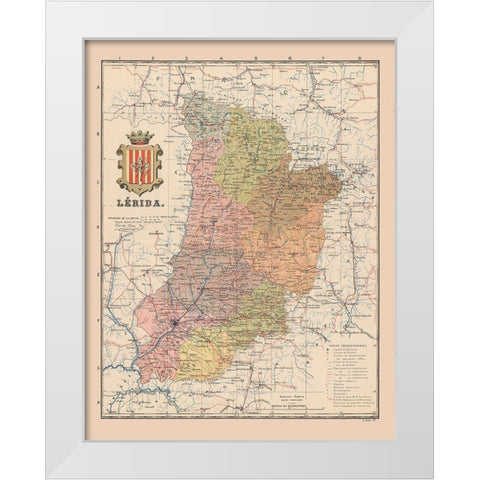 Lleida Spain Europe - Martin 1911 White Modern Wood Framed Art Print by Martin
