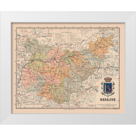Badajoz Spain Europe - Martin 1911 White Modern Wood Framed Art Print by Martin