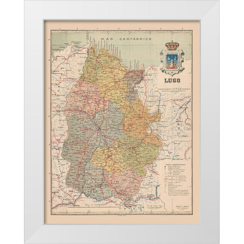 Lugo Spain Europe - Martin 1911 White Modern Wood Framed Art Print by Martin