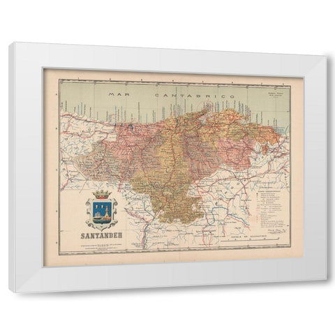 Santander Spain Europe - Martin 1911 White Modern Wood Framed Art Print by Martin