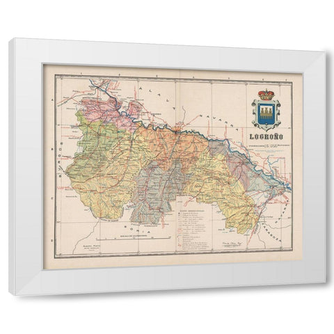Logrono Spain Europe - Martin 1911 White Modern Wood Framed Art Print by Martin