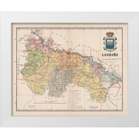Logrono Spain Europe - Martin 1911 White Modern Wood Framed Art Print by Martin