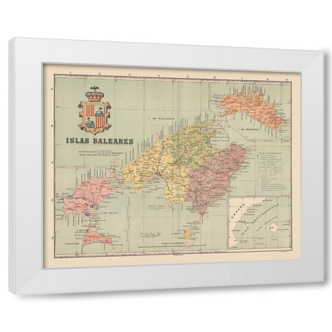 Balearic Islands Spain Europe - Martin 1911 White Modern Wood Framed Art Print by Martin
