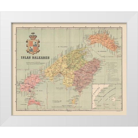 Balearic Islands Spain Europe - Martin 1911 White Modern Wood Framed Art Print by Martin