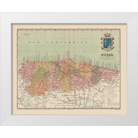 Oviedo Spain Europe - Martin 1911 White Modern Wood Framed Art Print by Martin