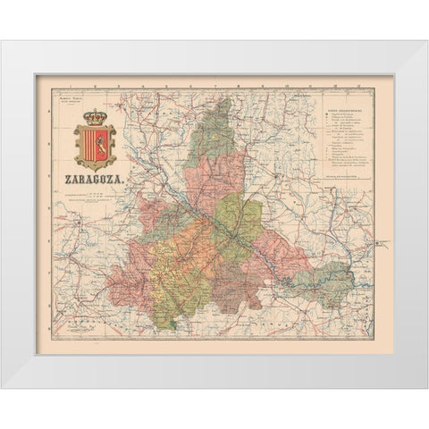Zaragoza Spain Europe - Martin 1911 White Modern Wood Framed Art Print by Martin