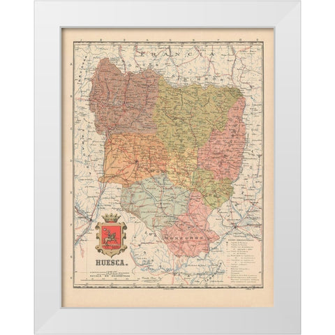 Huesca Spain Europe - Martin 1911 White Modern Wood Framed Art Print by Martin