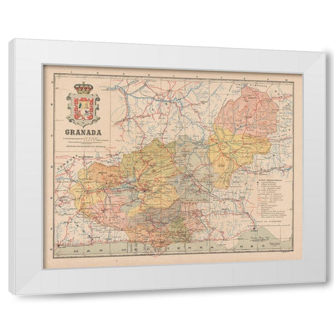 Granada Spain Europe - Martin 1911 White Modern Wood Framed Art Print by Martin