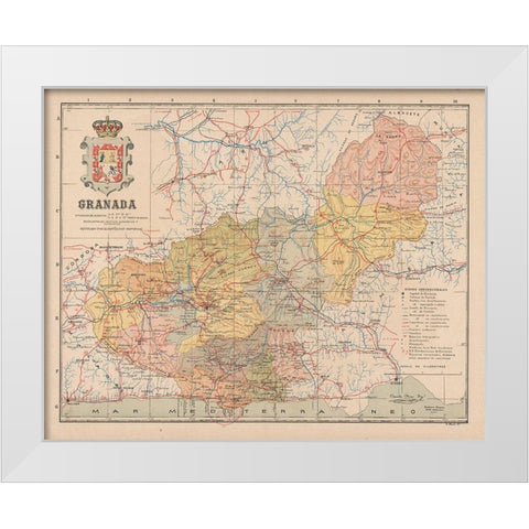 Granada Spain Europe - Martin 1911 White Modern Wood Framed Art Print by Martin