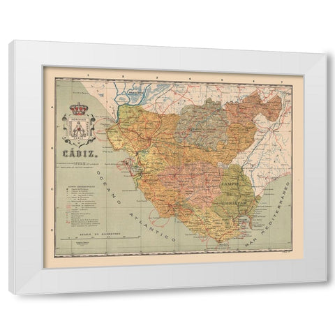 Cadiz Spain Europe - Martin 1911 White Modern Wood Framed Art Print by Martin