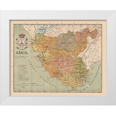 Cadiz Spain Europe - Martin 1911 White Modern Wood Framed Art Print by Martin