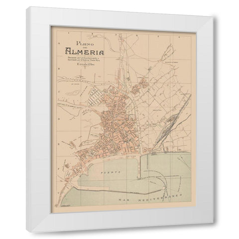 Almeria Spain Europe - Martin 1897 White Modern Wood Framed Art Print by Martin