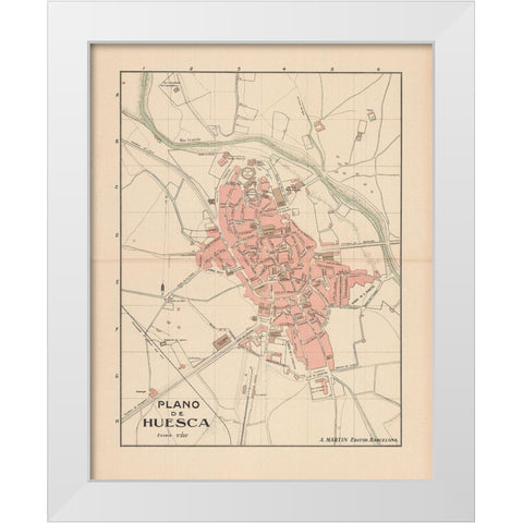 Huesca Spain Europe - Martin 1911 White Modern Wood Framed Art Print by Martin