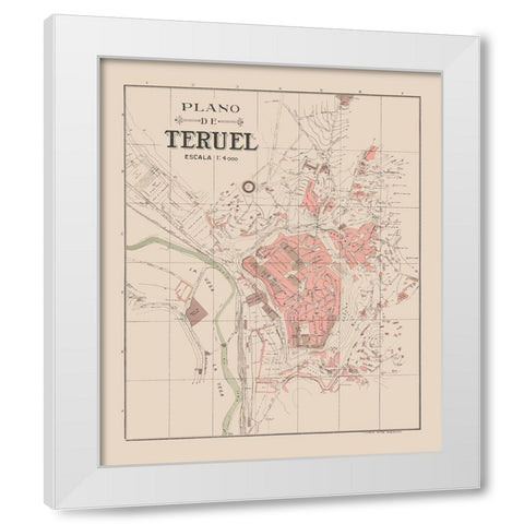 Teruel Spain Europe - Martin 1911 White Modern Wood Framed Art Print by Martin
