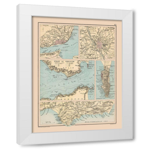 Spanish Cities Spain Portugal Europe White Modern Wood Framed Art Print by Bartholomew