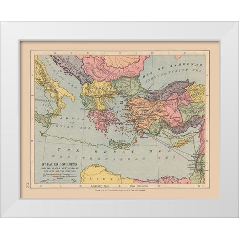 St Pauls Journeys Mediterranean - Case 1878 White Modern Wood Framed Art Print by Case