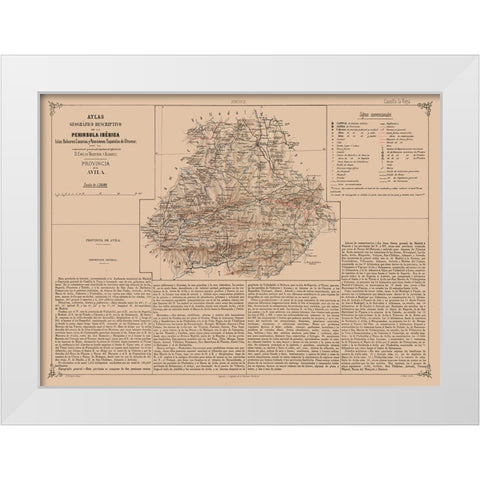 Avila Province Spain - Valverde 1880 White Modern Wood Framed Art Print by Valverde