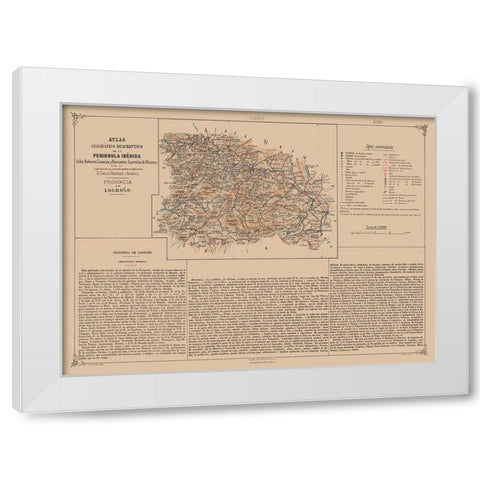 Logrono Province Spain - Valverde 1880 White Modern Wood Framed Art Print by Valverde