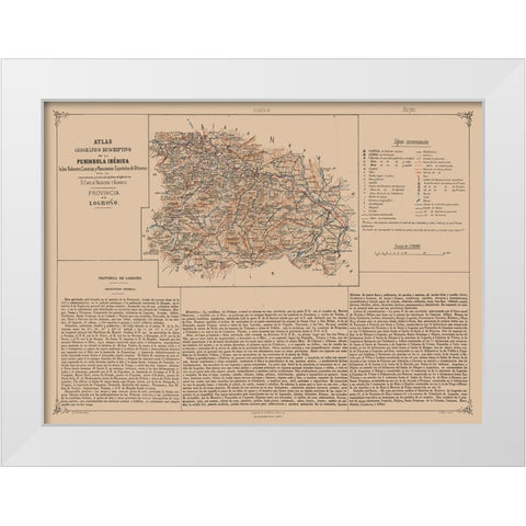 Logrono Province Spain - Valverde 1880 White Modern Wood Framed Art Print by Valverde