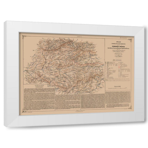 Caceres Province Spain - Valverde 1880 White Modern Wood Framed Art Print by Valverde