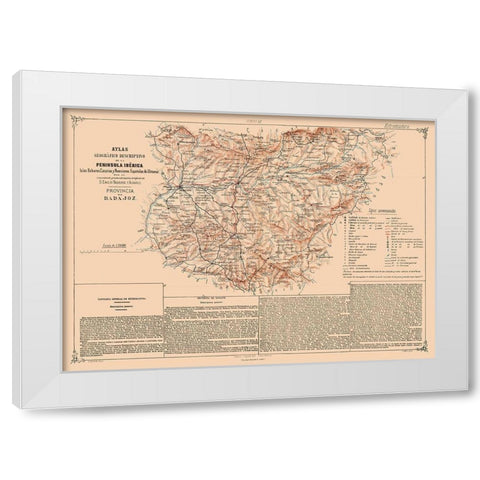 Badajoz Province Spain - Valverde 1880 White Modern Wood Framed Art Print by Valverde