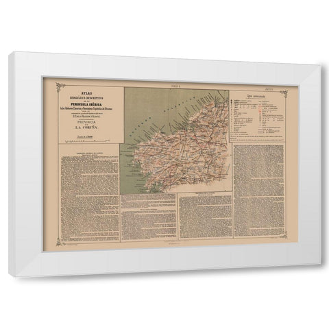A Coruna Province Spain - Valverde 1880 White Modern Wood Framed Art Print by Valverde