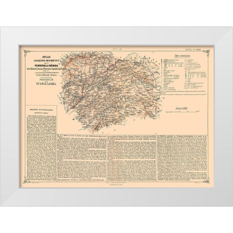Guadalajara Province Spain - Valverde 1880 White Modern Wood Framed Art Print by Valverde