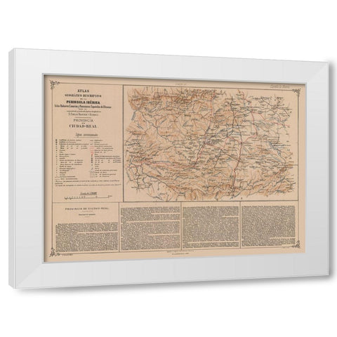 Ciudad Real Province Spain - Valverde 1880 White Modern Wood Framed Art Print by Valverde