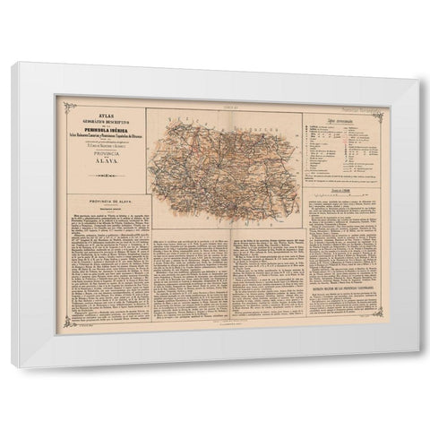 Alava Province Spain - Valverde 1880 White Modern Wood Framed Art Print by Valverde