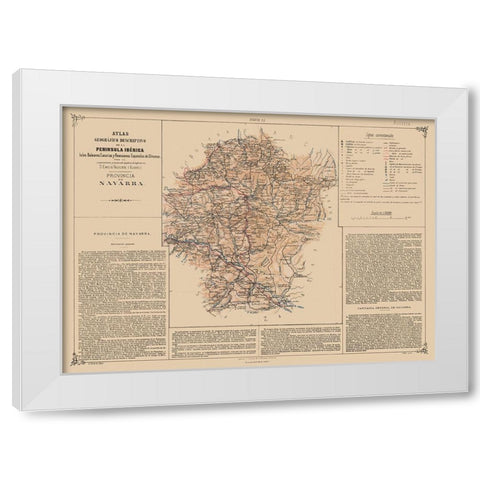 Navarre Province Spain - Valverde 1880 White Modern Wood Framed Art Print by Valverde