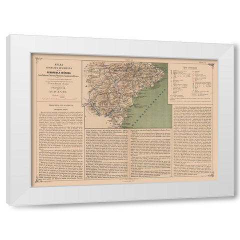 Alicante Province Spain - Valverde 1880 White Modern Wood Framed Art Print by Valverde