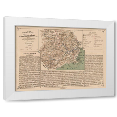Murcia Province Spain - Valverde 1880 White Modern Wood Framed Art Print by Valverde