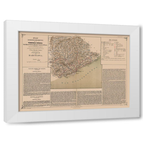 Barcelona Province Spain - Valverde 1880 White Modern Wood Framed Art Print by Valverde