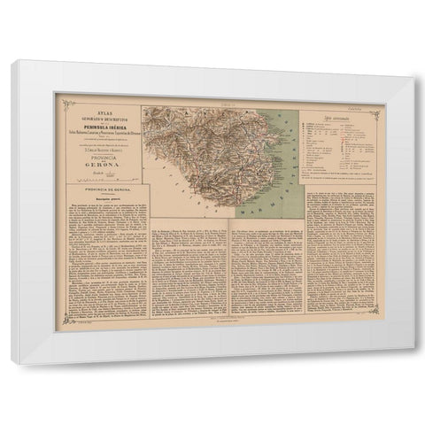 Girona Province Spain - Valverde 1880 White Modern Wood Framed Art Print by Valverde