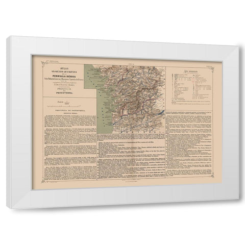 Pontevedra Province Spain - Valverde 1880 White Modern Wood Framed Art Print by Valverde