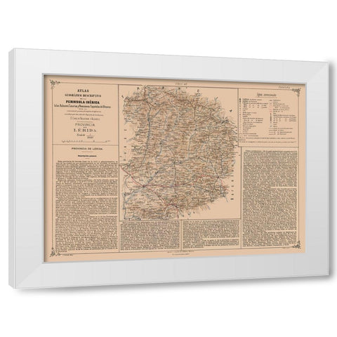 Lleida Province Spain - Valverde 1880 White Modern Wood Framed Art Print by Valverde