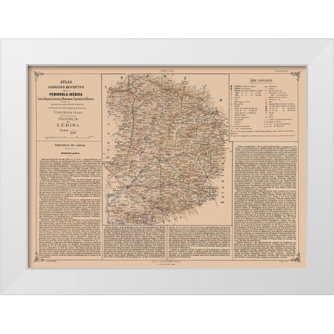Lleida Province Spain - Valverde 1880 White Modern Wood Framed Art Print by Valverde