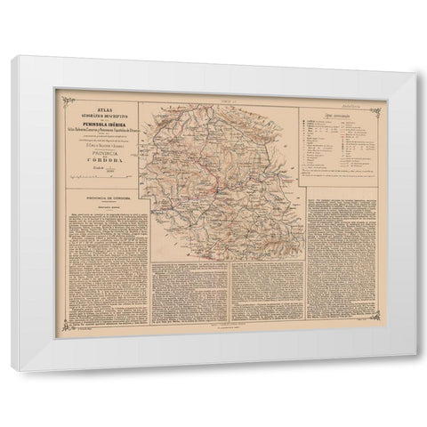 Cordova Province Spain - Valverde 1880 White Modern Wood Framed Art Print by Valverde