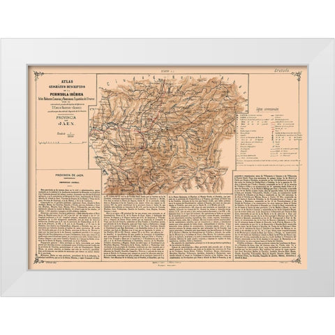 Jaen Province Spain - Valverde 1880 White Modern Wood Framed Art Print by Valverde