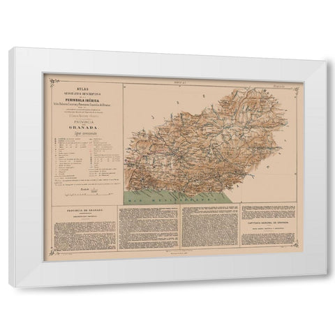 Granada Province Spain - Valverde 1880 White Modern Wood Framed Art Print by Valverde