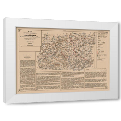 Leon Province Spain - Valverde 1880 White Modern Wood Framed Art Print by Valverde