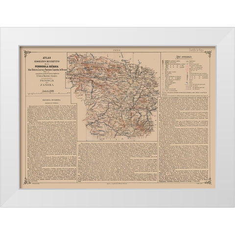 Zamora Province Spain - Valverde 1880 White Modern Wood Framed Art Print by Valverde