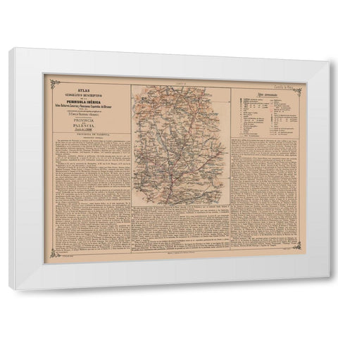 Palencia Province Spain - Valverde 1880 White Modern Wood Framed Art Print by Valverde