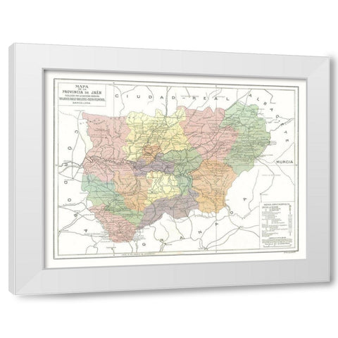 Jaen Province Spain - Pompido 1913 White Modern Wood Framed Art Print by Pompido