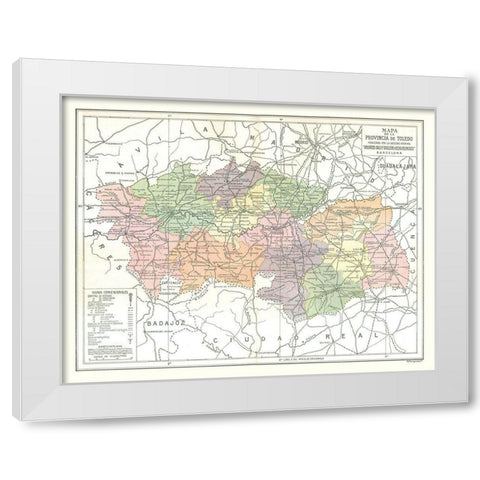 Toledo Province Spain - Pompido 1913 White Modern Wood Framed Art Print by Pompido
