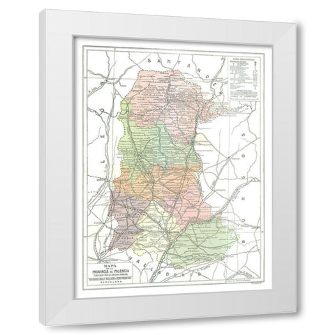 Palencia Province Spain - Pompido 1913 White Modern Wood Framed Art Print by Pompido