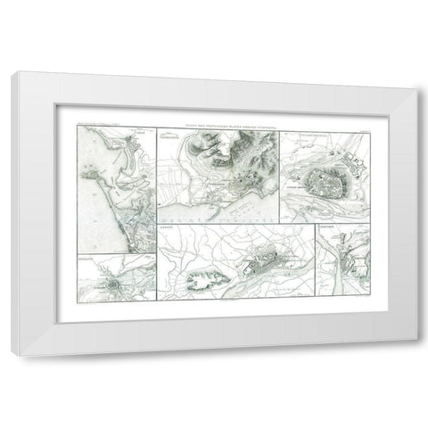 Forts in Spain - Thiers 1866 White Modern Wood Framed Art Print by Unknown