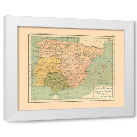 Spain 27 AD to 217 AD - Artero 1979 White Modern Wood Framed Art Print by Artero