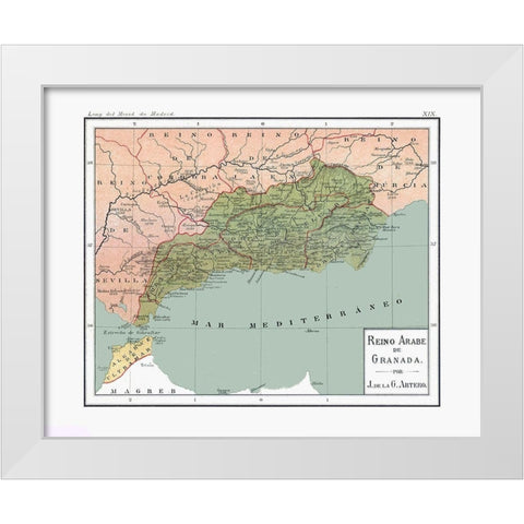 South East Spain - Artero 1879 White Modern Wood Framed Art Print by Artero