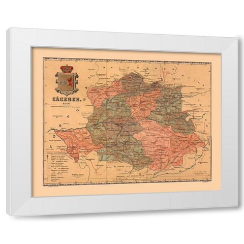 Caceres Spain 1901 - Martine 1904 White Modern Wood Framed Art Print by Martine